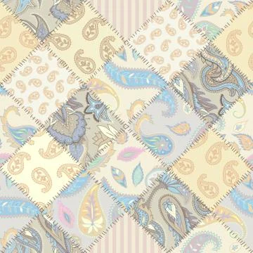 Geometric patchwork pattern of a squares. Illustrazione stock