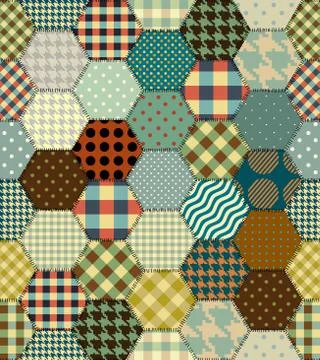 Geometric patchwork pattern of a squares. Stockillustratie