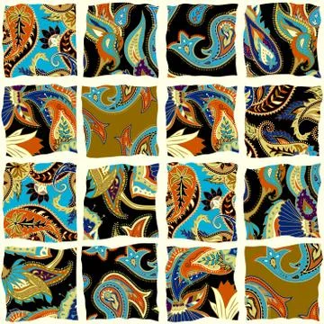 Geometric patchwork pattern of a squares. Illustrazione stock