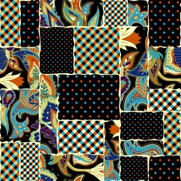 Geometric patchwork pattern of a squares. Stock Illustration