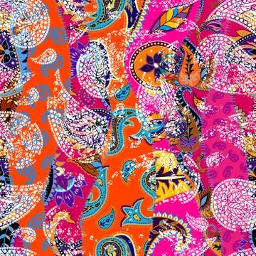 Geometric patchwork pattern of a squares. Stock Illustration