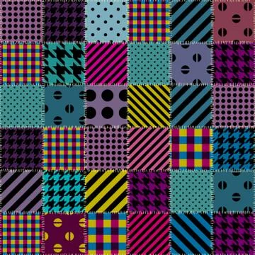 Geometric patchwork pattern of a squares. Stock Illustration