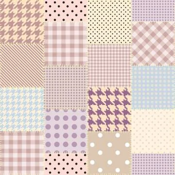 Geometric patchwork pattern of a squares. Stock Illustration