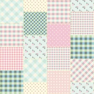 Geometric patchwork pattern of a squares. Stock Illustration