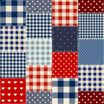 Geometric patchwork pattern of a squares. 库存插图