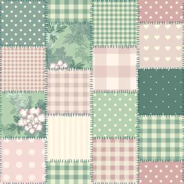 Geometric patchwork pattern of a squares. Illustrazione stock