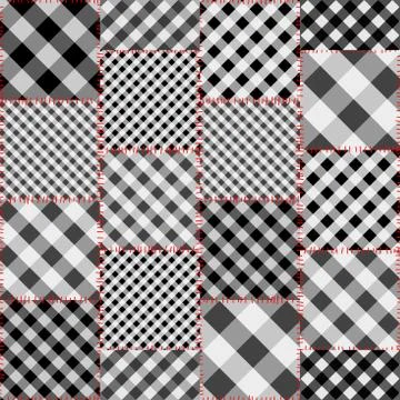 Geometric patchwork pattern of a squares. Stock Illustration