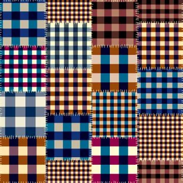 Geometric patchwork pattern of a squares. イラスト素材