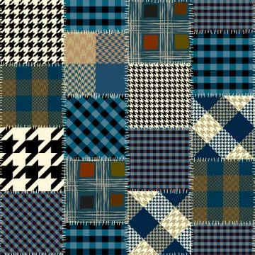 Geometric patchwork pattern of a squares. 스톡 일러스트