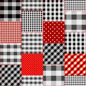 Geometric patchwork pattern of a squares. Stock Illustration