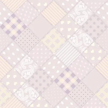 Geometric patchwork pattern of a squares. Stock Illustration