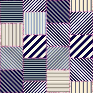 Geometric patchwork pattern of a squares. Illustrazione stock