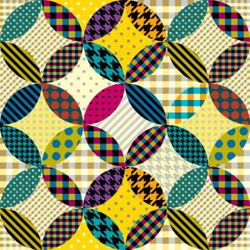 Geometric patchwork pattern of a squares. Stock Illustration
