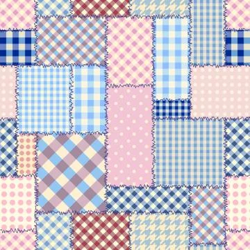Geometric patchwork pattern of a squares. Stock Illustration