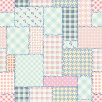 Geometric patchwork pattern of a squares. 스톡 일러스트
