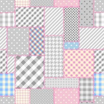 Geometric patchwork pattern of a squares. Stockillustratie