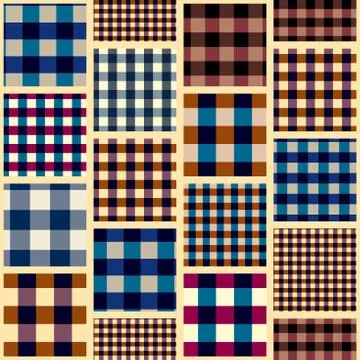 Geometric patchwork pattern of a squares. Stock Illustration