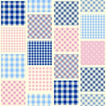 Geometric patchwork pattern of a squares. Illustrazione stock