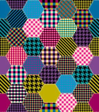 Geometric patchwork pattern of a squares. Stock Illustration