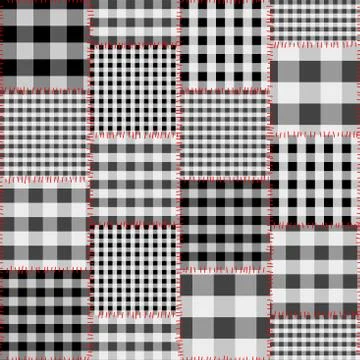 Geometric patchwork pattern of a squares. 库存插图
