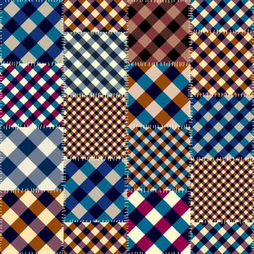Geometric patchwork pattern of a squares. Illustrazione stock