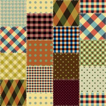 Geometric patchwork pattern of a squares. Stockillustratie