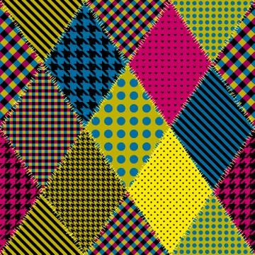 Geometric patchwork pattern of a squares. イラスト素材