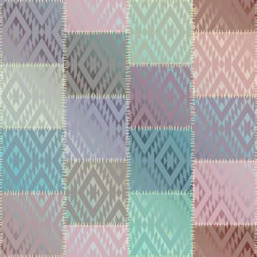 Geometric patchwork pattern of a squares. Stock Illustration