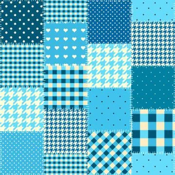 Geometric patchwork pattern of a squares. Stock Illustration