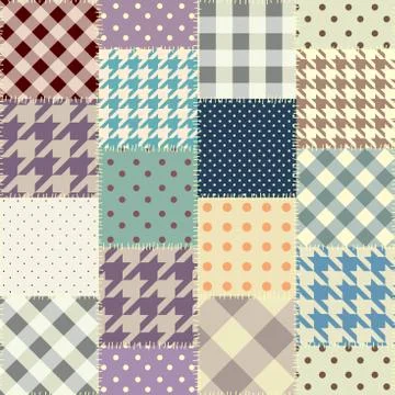 Geometric patchwork pattern of a squares. Stock Illustration