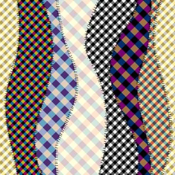 Geometric patchwork pattern of waves Stock Illustration