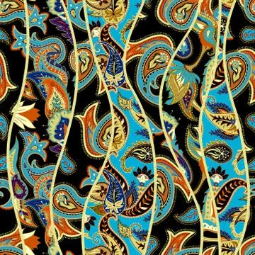 Geometric patchwork pattern of waves Illustrazione stock