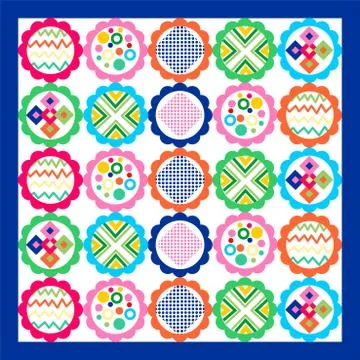 Geometric patchwork seamless pattern, Illustrazione stock