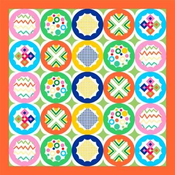 Geometric patchwork seamless pattern, Stockillustratie
