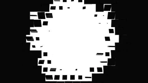 Geometric pattern of 3D rendering swiping black cubes isolated on white Stock Illustration