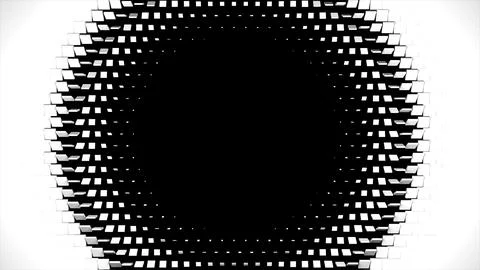 Geometric pattern of 3D rendering swiping white cubes isolated on black Stock Illustration