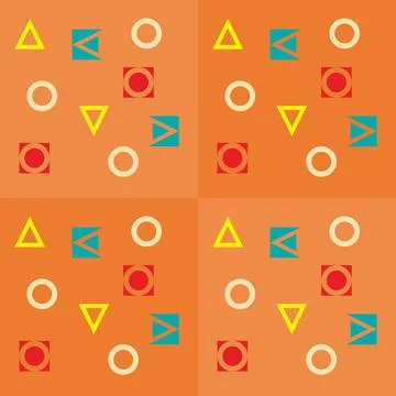 Geometric pattern in 4 side Stock Illustration