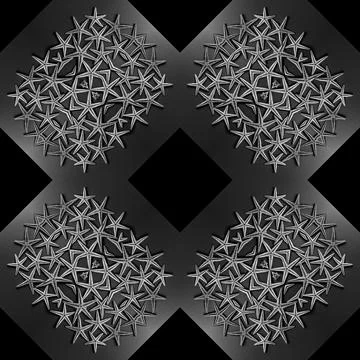 Geometric pattern abstract illustration. monochrome digital decor background Stock Illustration