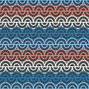 Geometric pattern with abstract waves and grunge Stock Illustration