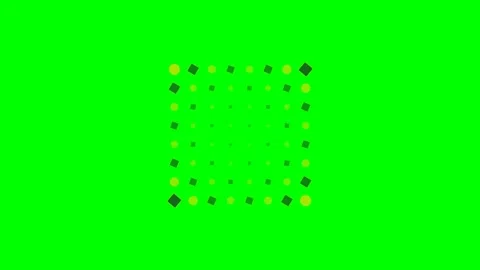 A geometric pattern of alternating yellow circles and black squares on green Stock Footage 341839829