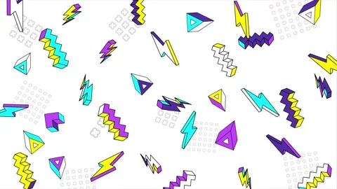 Geometric pattern and colorful shapes in an abstract visual design seamless 4k Stock Footage 304943154