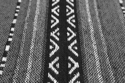 Geometric Pattern and Texture of Thai Northern Region's Textile in Monochrome Stock Photos