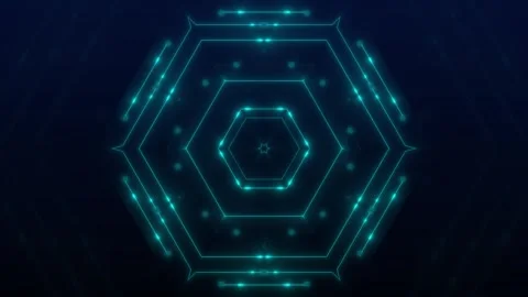 Geometric pattern animation with neon hexagons. Hexagonal pattern abstract .. Stock Footage 337135350