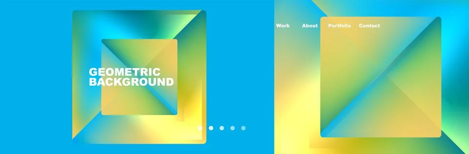 Geometric pattern with aqua rectangles on electric blue background Stock Illustration