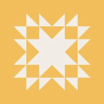 Geometric pattern art print with blue and mustard yellow accents, repeating p Stock Illustration