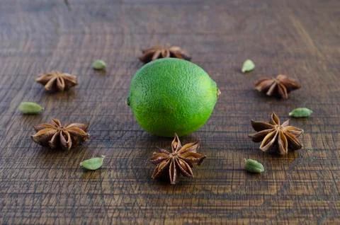 A geometric pattern of ayurvedic ingredients Stock Photos