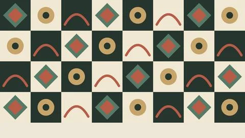 Geometric pattern background with abstract shapes in retro colors for moder.. Stock Illustration