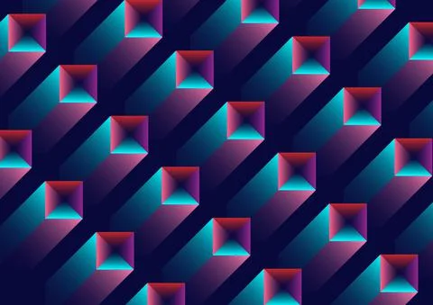 Geometric pattern background. Isometric gradient design Illustrazione stock