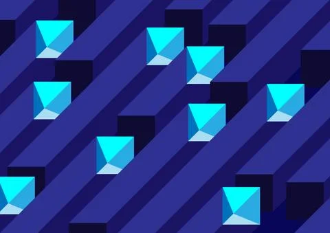 Geometric pattern background. Realistic isometric design Stock Illustration