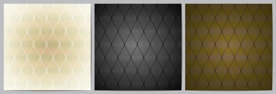 Geometric pattern background with striped wavy lines Stock Illustration